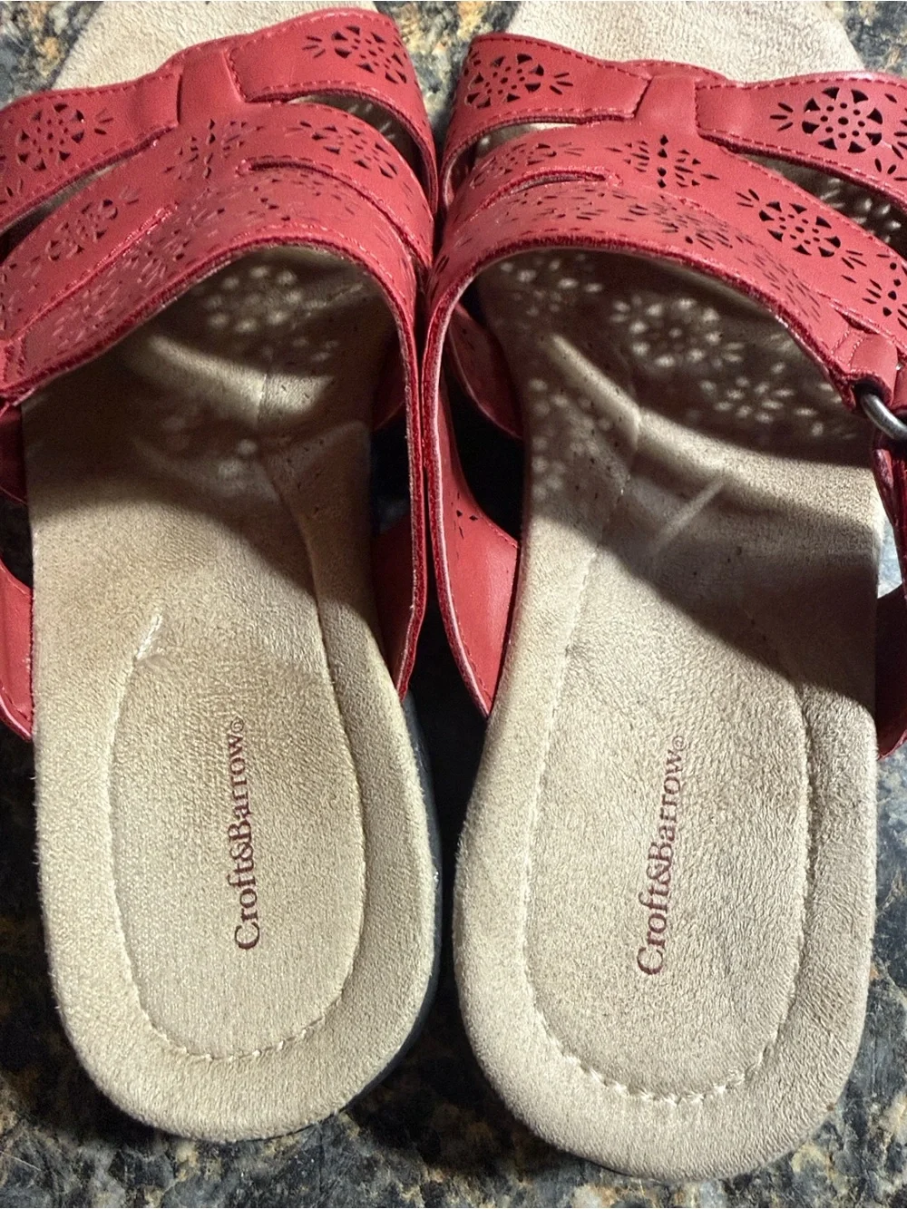 croft & barrow Red Perforated sandals for Women